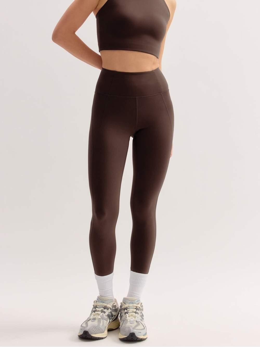 New GIRLFRIEND COLLECTIVE Brown Compressive High-Rise Gym Legging Size XS